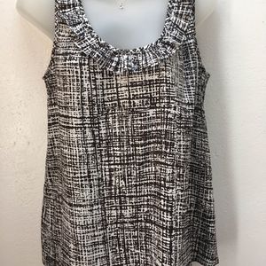 Kate Spade Size 8 Black & White Sleeveless Top